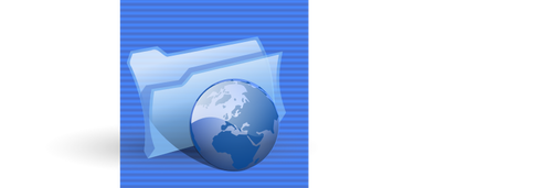 רקע כחול באינטרנט תיקיה במחשב סמל ציור וקטורי