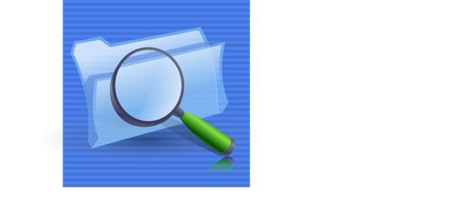 Blue background search option computer icon vector graphics