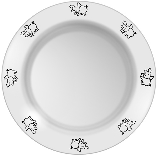Vector graphics of piggy pattern plate