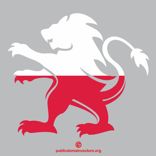 Lion héraldique de drapeau polonais