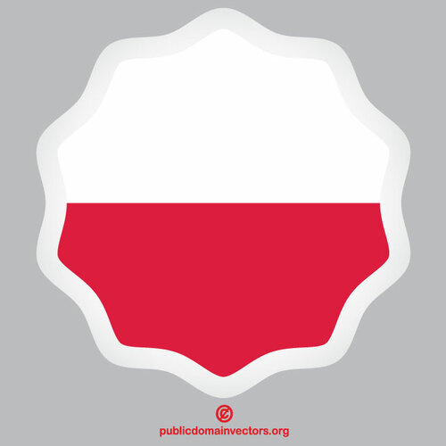 Polska flagga runda klistermärke