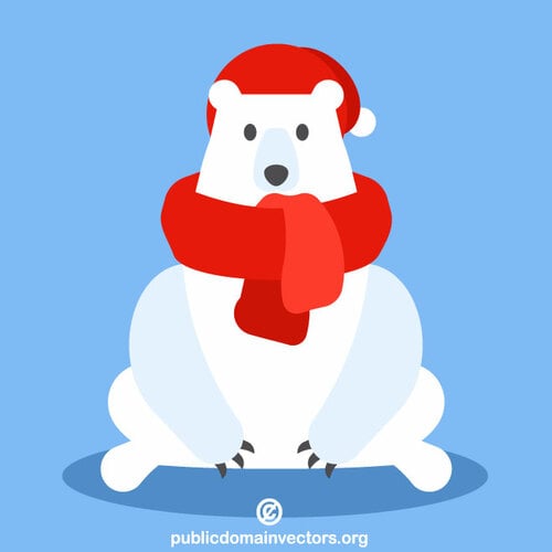Polar bear with a scarf