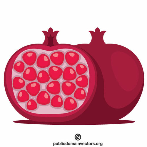 Pomegranate split in half