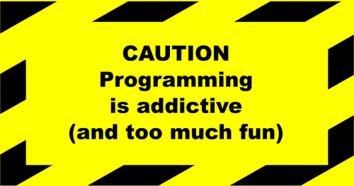 Programming addictive sign vector image