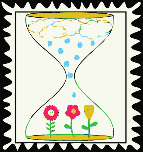 Esperando ilustración primavera sello vector