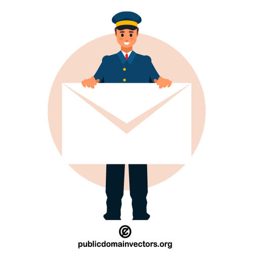 Postman holding an envelope | Public domain vectors
