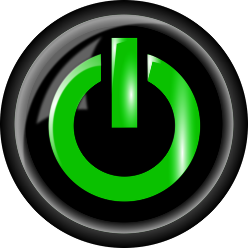 Power knappen grønn og svart
