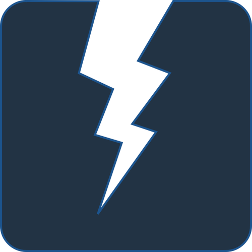 Vector image of lightning bolt on dark background