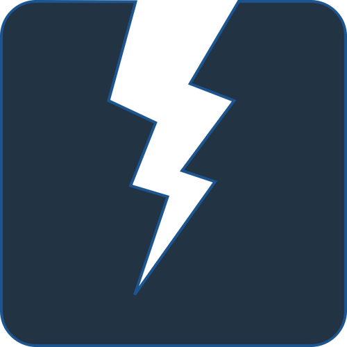 Vector image of lightning bolt on dark background