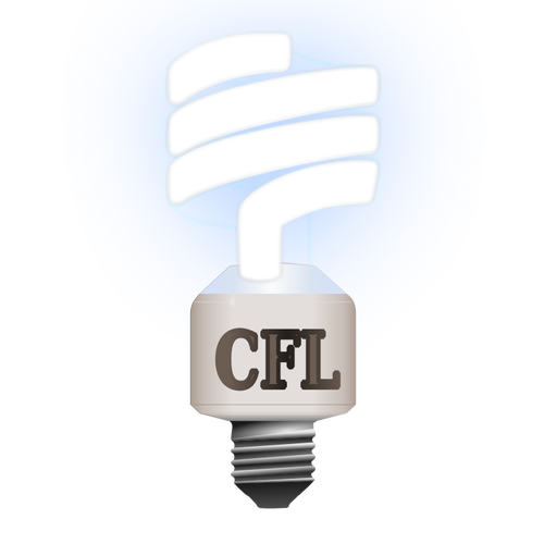 Compact fluorescent lamp vector illustration