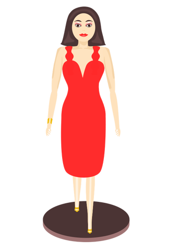 Vector illustration of lady in dress