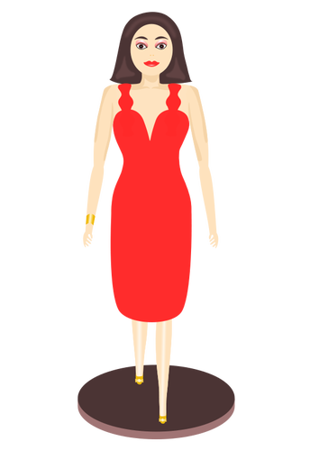 Ilustraţie vectorială de doamna in rochie