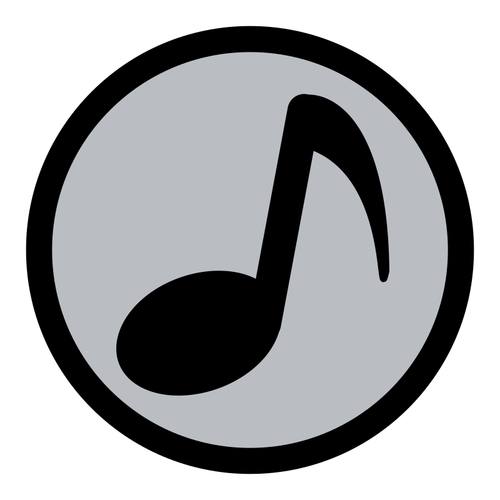 Musical note in monochrome