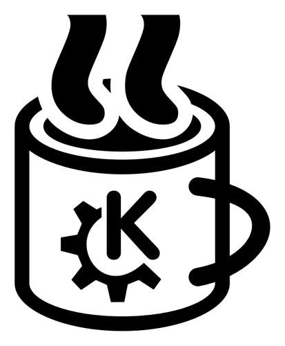 Vector image of steaming coffee mug pictogram