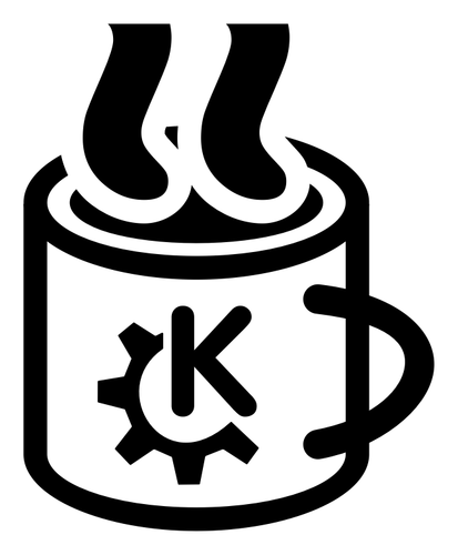 Vector image of steaming coffee mug pictogram