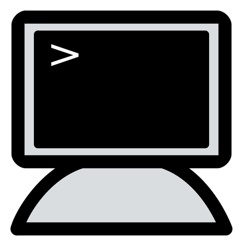 Ilustração em vetor Grayscale KDE padrão prompt símbolo