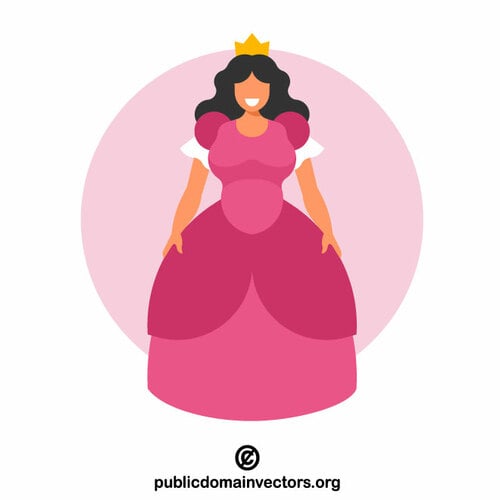 公主穿粉色连衣裙