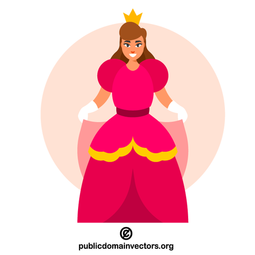 Princesa usando um vestido rosa