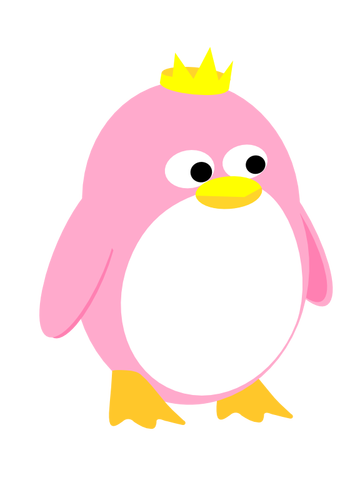 Princess penguin vector graphics