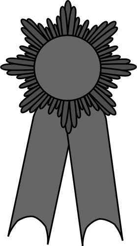 Vector illustration of medal with a grayscale ribbon