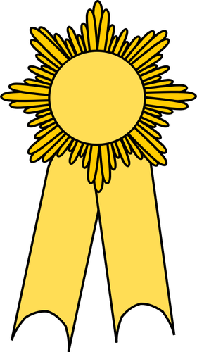 Imagine vectorială a medalie cu o panglica galbenă