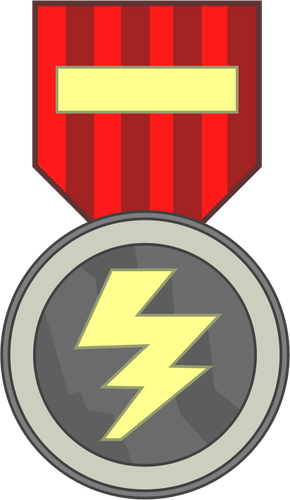 ネクタイの形メダル ベクトル画像