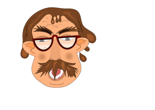 Professor in cartoon style