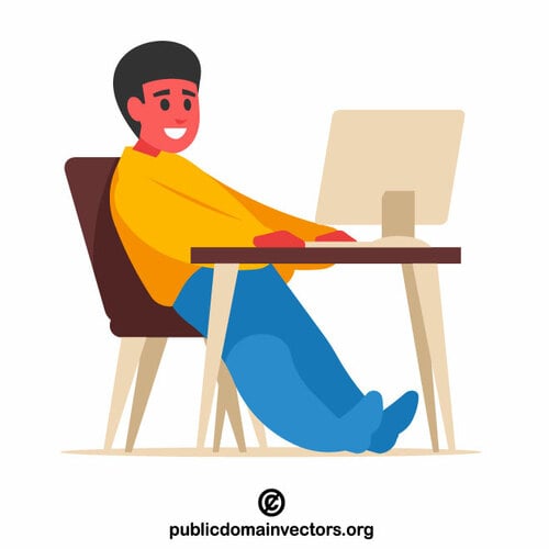 Programmer working on a computer