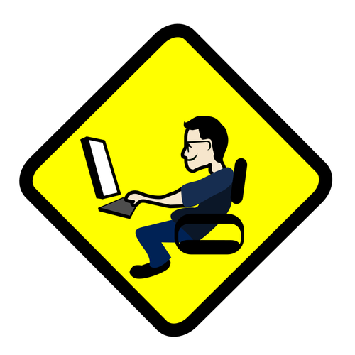 Waarschuwingsbord voor computer