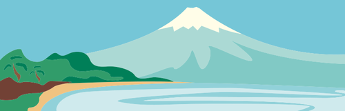 Mountain scene vector colorful drawing