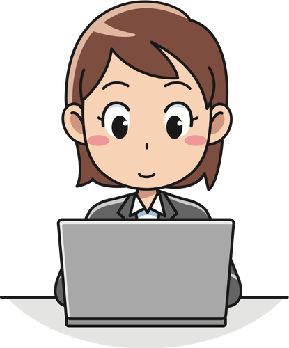 Female computer user vector icon