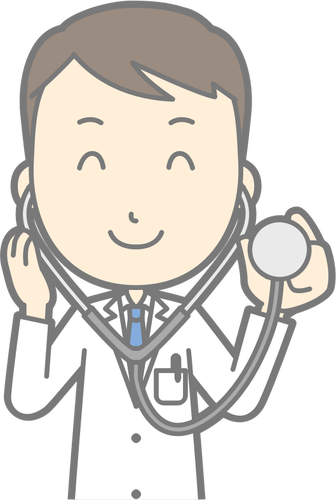 Arzt mit Stethoskop-Vektor-Bild
