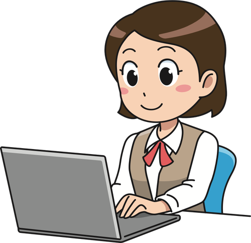 Naispuolisen tietokoneen käyttäjän kuva