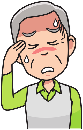 Opa mit Kopfschmerzen Public Domain Vektoren