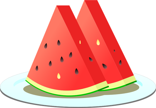 Två vattenmelon skivor