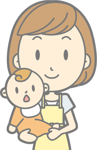 Ilustración vectorial de madre y bebé