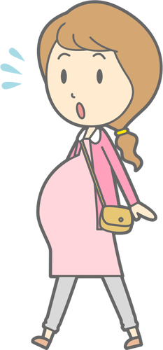 Обрисовано изображение беременной дамы
