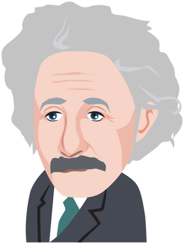 Albert Einstein kreslený obrázek