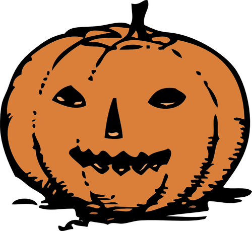 Matita disegnata immagine vettoriale zucca di Halloween