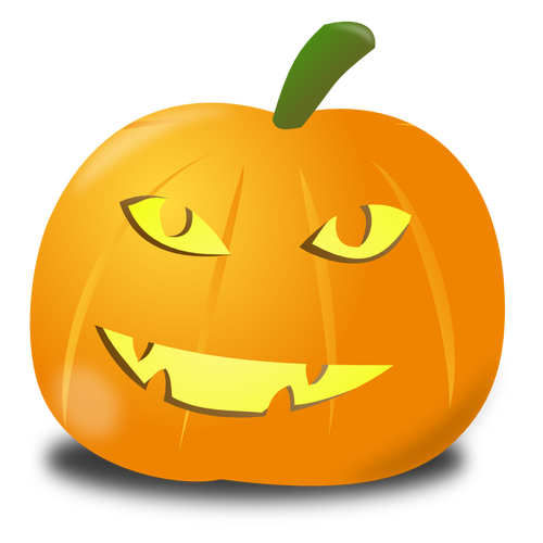 Orange happy pumpkin vector clip art