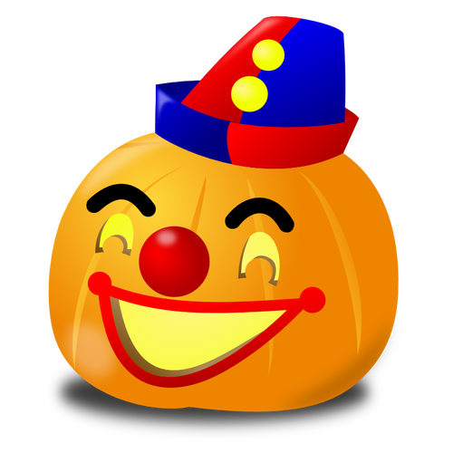 Clown pumpkin vector drawing