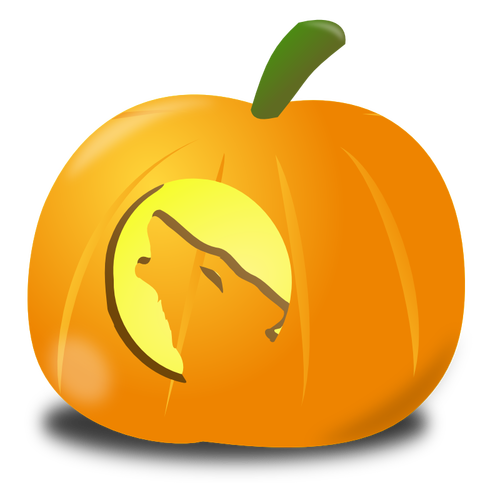 Wolf pumpkin vector clip art