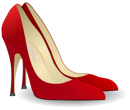 أحمر رسم المتجهات الأحذية