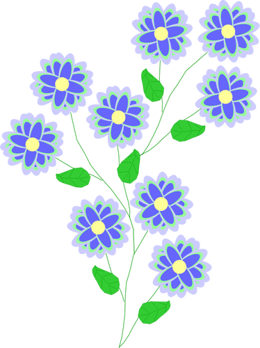 الزهور في الأزرق