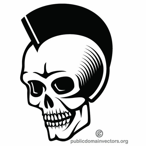 punk skull publicdomainvect