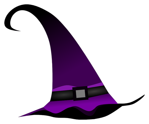 Purple witch hat vector clip art