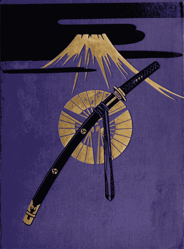 Purple Fuji and a sword