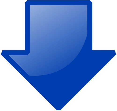 Blue arrow down vector image