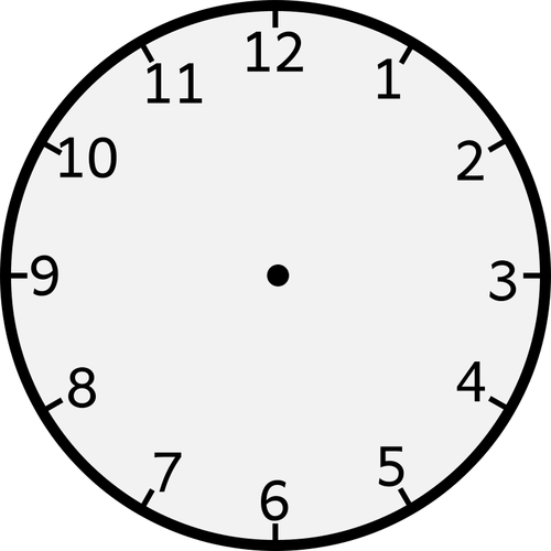 גרפיקה וקטורית של שעון קיר עם מספרים