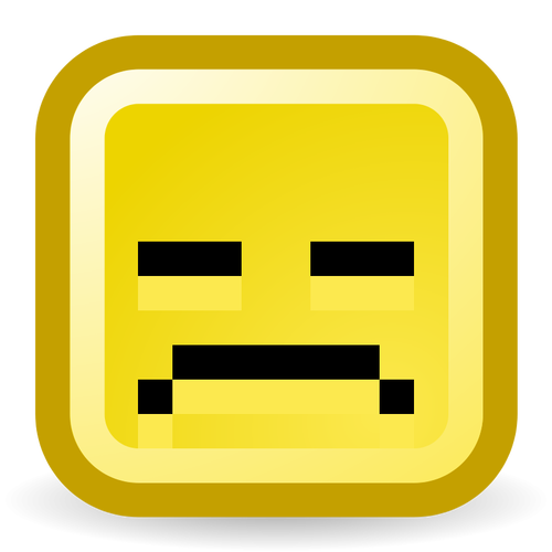 Upset smiley vector icon